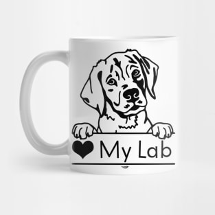 Heart My Lab, Labrador Retriever Design Mug